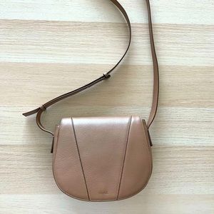 Vince Leather Crossbody Saddle in Tan